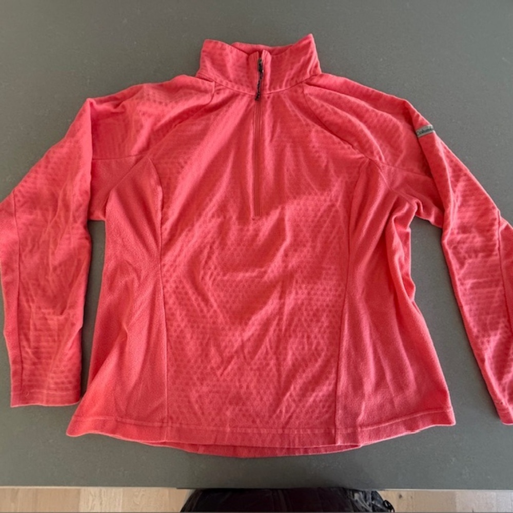 Columbia Women's XL Crystal Leaf Omni-Heat Fleece Helix Coral  Half Zip Pullover